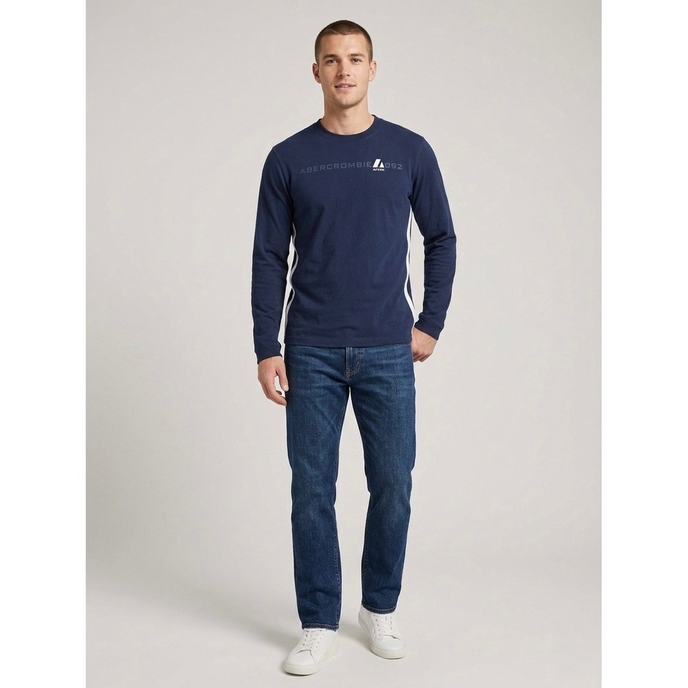 Abercrombie & Fitch Navy Blue Gym Issue Long Sleeve Muscle Fit T-Shirt Size XL